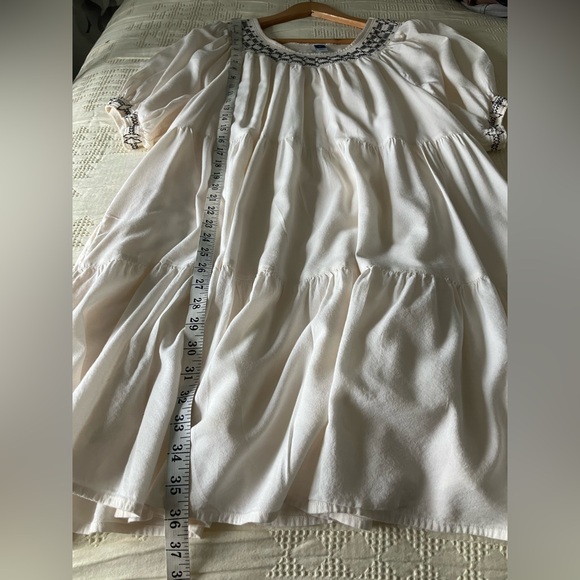 OLD NAVY Off White and Black Embroidered Boho Cotton Blend Tiered Dress Size XL - Picture 10 of 13